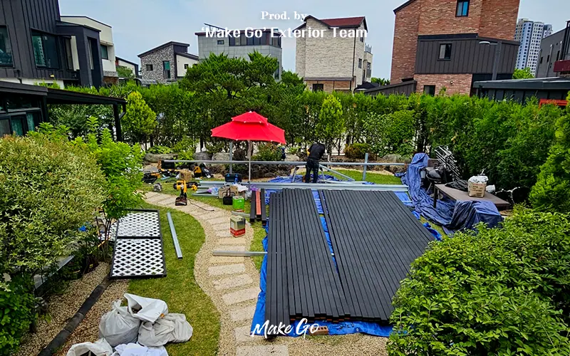 경기도 이천시 석재 데크 시공 현장