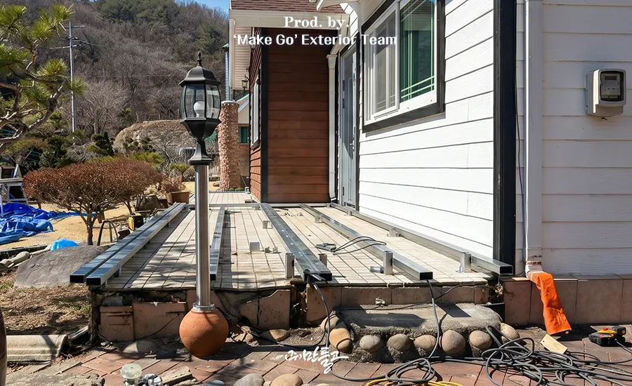 경기도 여주시 석재 데크 시공 후기