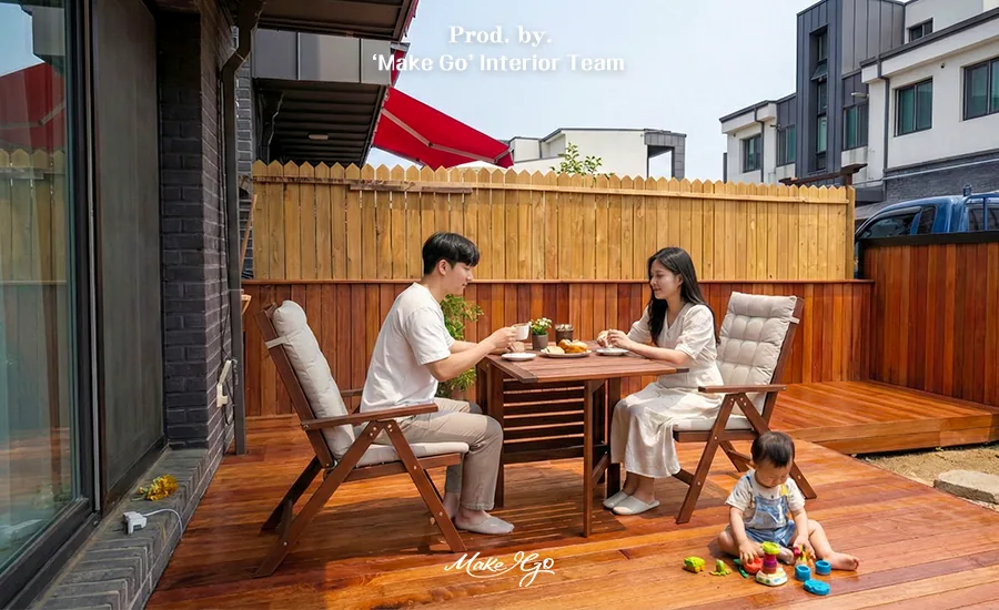경기도 남양주 타운하우스 데크 및 우드펜스 시공 현장 사진 8